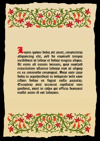 Şablon kitabı sayfası bir ortaçağ tarzı.