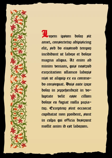 Şablon kitabı sayfası bir ortaçağ tarzı.