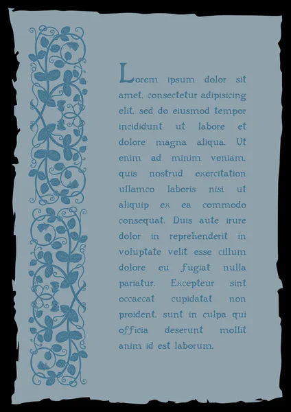 Сторінка книги шаблонів у середньовічному стилі . — стоковий вектор