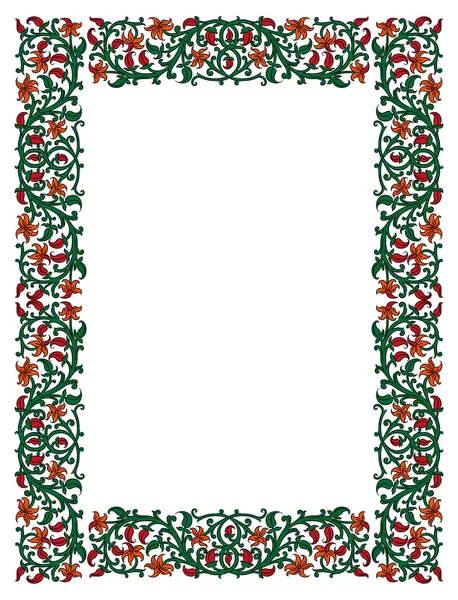 Floral frame in middeleeuwse stijl. — Stockvector