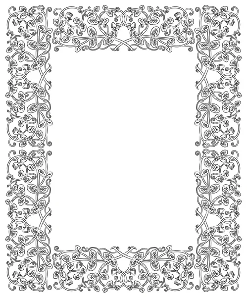 Floral frame in medieval style. — Stock Vector