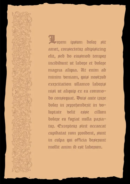 Πρότυπο βιβλίο σελίδα σε μεσαιωνικό στιλ. — Διανυσματικό Αρχείο