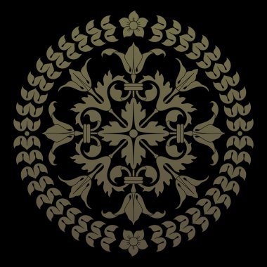 Çiçek yuvarlak süsleme.