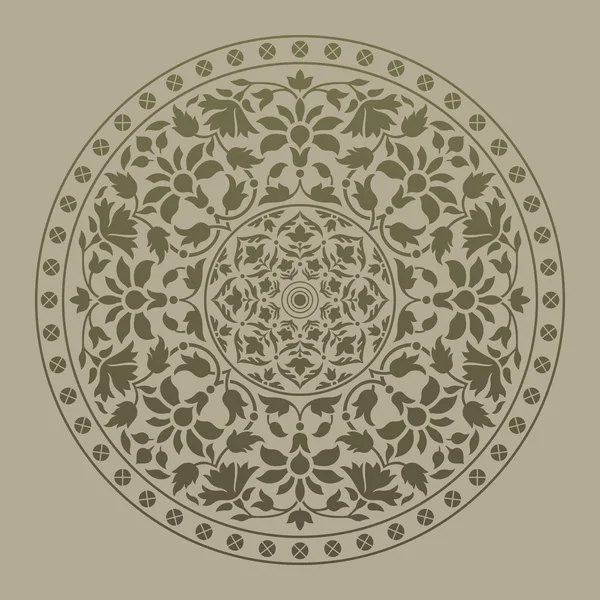 Орнаментальный круглый узор в индийском стиле . — стоковый вектор