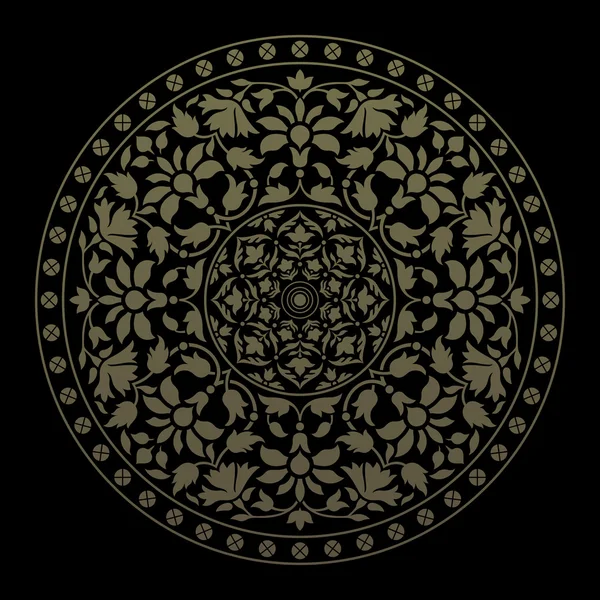 Modelul rotund ornamental în stil indian . — Vector de stoc