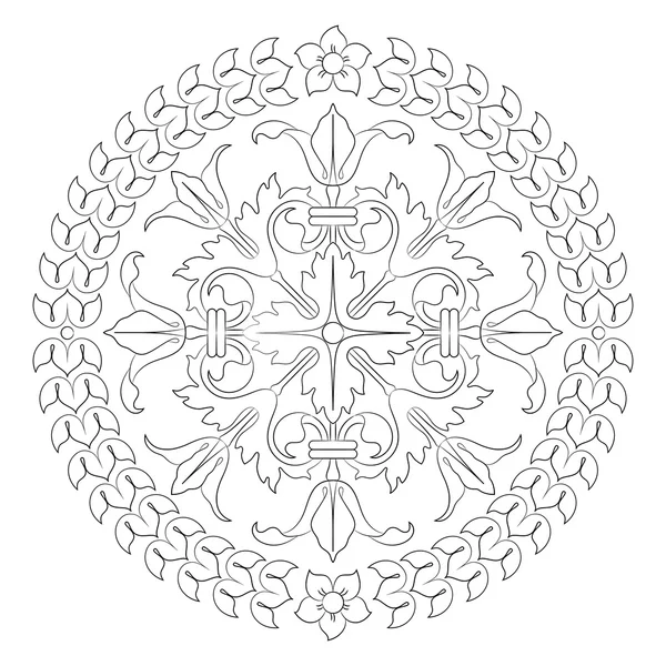 Floral ronde ornament. — Stockvector