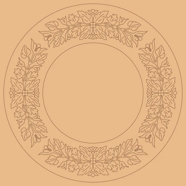 Elegantie ronde kant sieraad, inlay ornament. — Stockvector