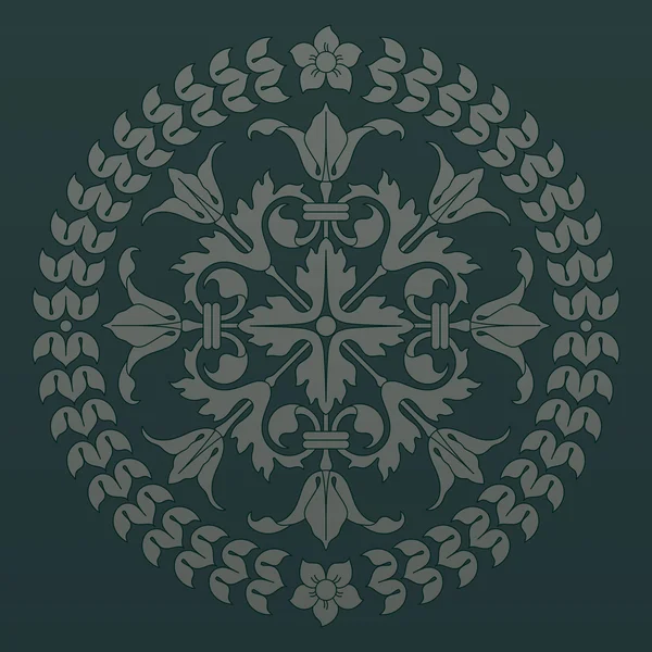 Floral ronde sieraad. Vector krans van bladeren. — Stockvector