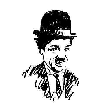 Portrait of Charlie Chaplin. clipart