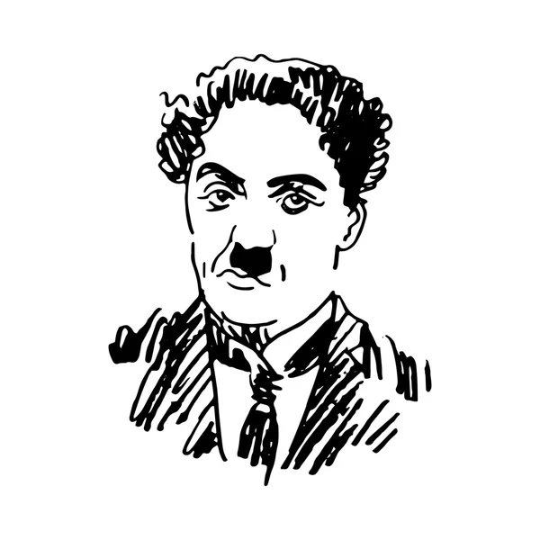 Portrait of Charlie Chaplin. — Stock Vector