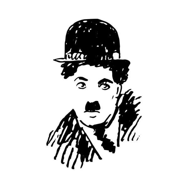 Retrato de Charlie Chaplin . Vetor De Stock