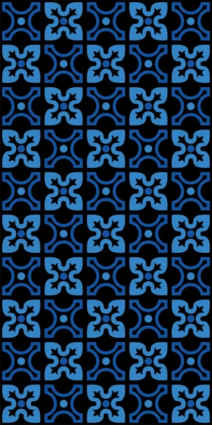 Niebieski pionowy wzór geometryczny. Ozdoba na tapety, tkaniny, płytki i mozaiki. — Wektor stockowy