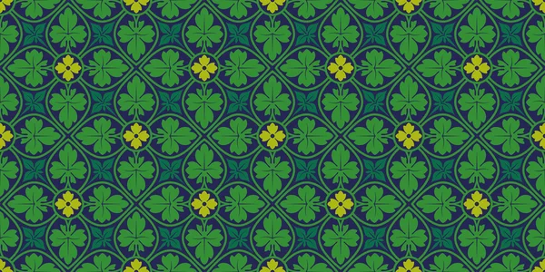 Patrón sin costura verde floral. Decoración para papel pintado, telas, azulejos y mosaicos . — Archivo Imágenes Vectoriales