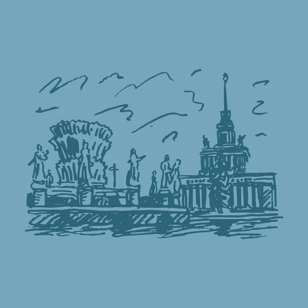 Москва, ВДНГ (Всеросійського виставкового центру). — стоковий вектор