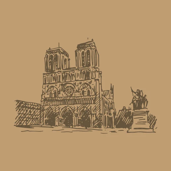 巴黎圣母院. — 图库矢量图片