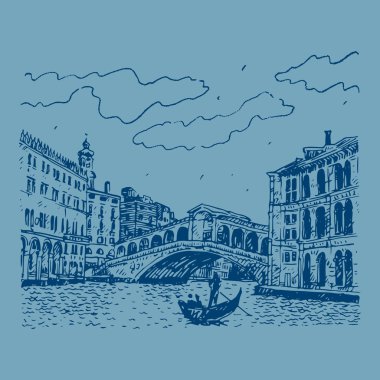 Rialto Köprüsü Venedik, İtalya.