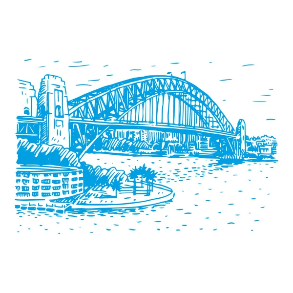 海港大桥、 悉尼澳大利亚. — 图库矢量图片