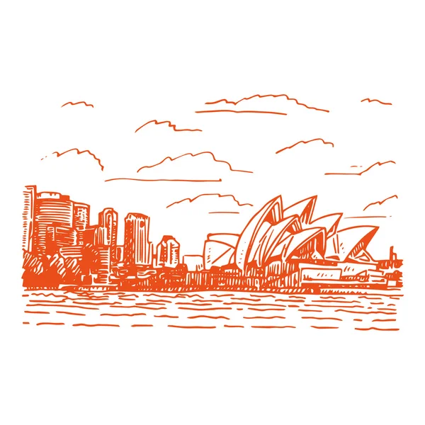 View of the Sydney Opera House, Australia. — Stock Vector