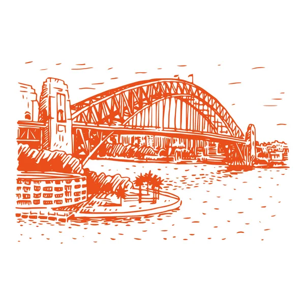 Harbour Bridge, Sydney, Avustralya. — Stok Vektör