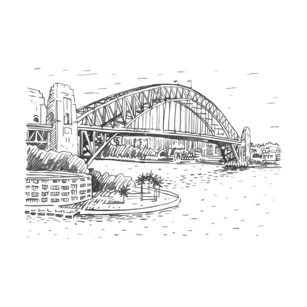 El Harbour Bridge, Sydney, Australia. — Vector de stock