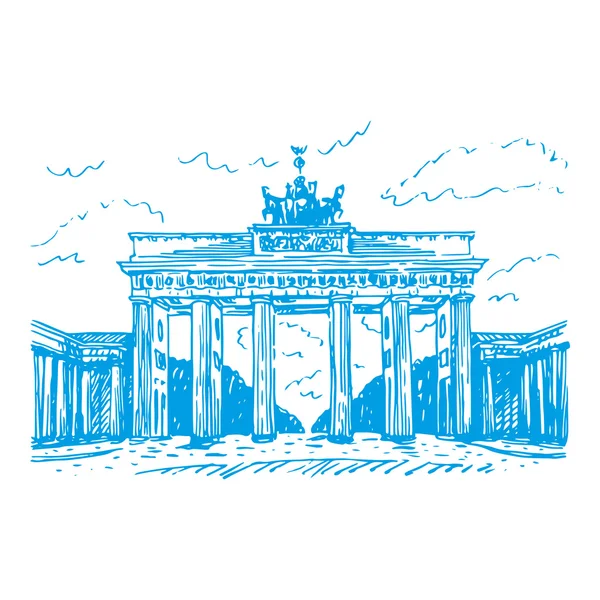 Puerta de Brandenburgo, Berlín, Alemania. — Vector de stock