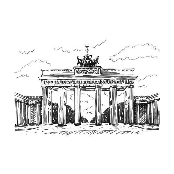 Brandenburger Tor, Berlijn, Duitsland. — Stockvector