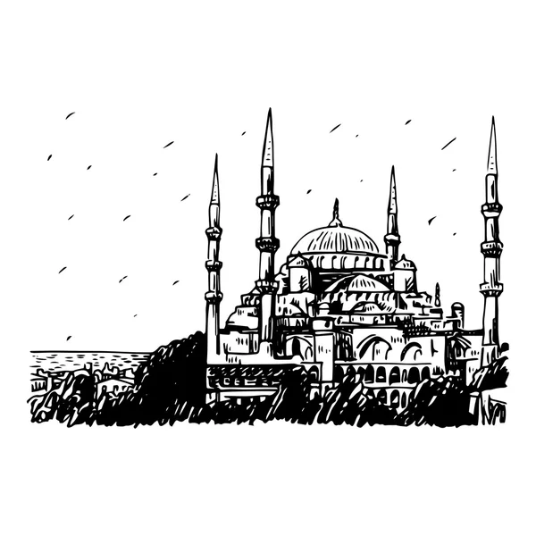 Blue Mosque, Isztambul, Törökország. — Stock Vector