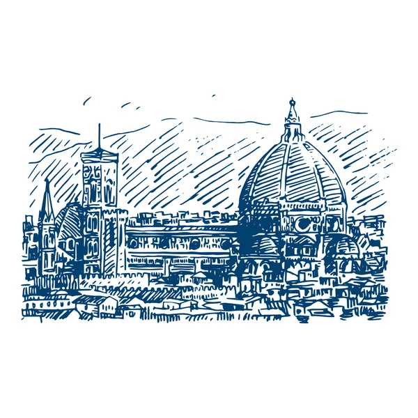 Catedral de FLorence, Italia . — Vector de stock