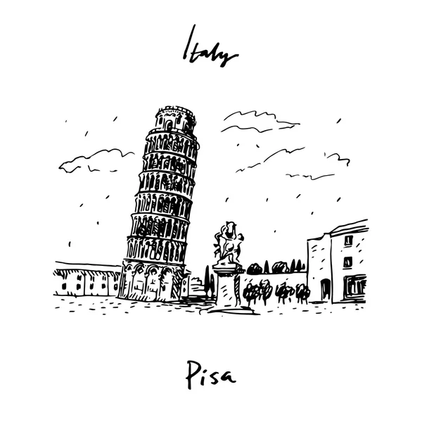 Torre inclinada de Pisa, Italia. — Archivo Imágenes Vectoriales