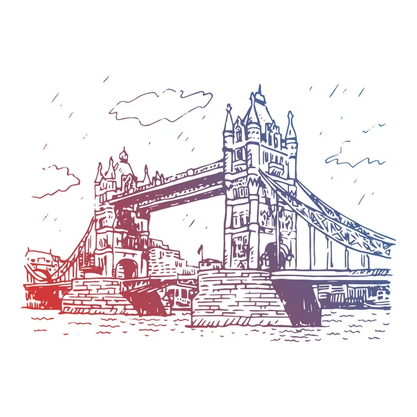 Tower Bridge, Londres, Inglaterra, Reino Unido . — Vector de stock