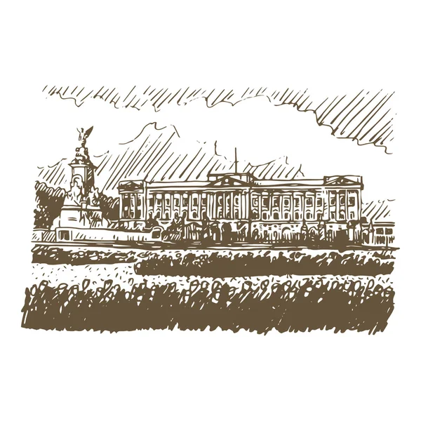 Букингемский дворец и Мемориал Виктории, Лондон, Англия, Великобритания . — стоковый вектор