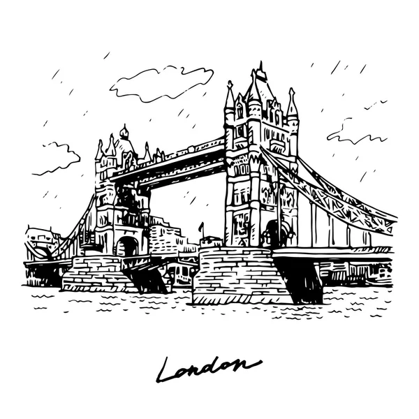 Tower Bridge, Londres, Angleterre, RU . — Image vectorielle