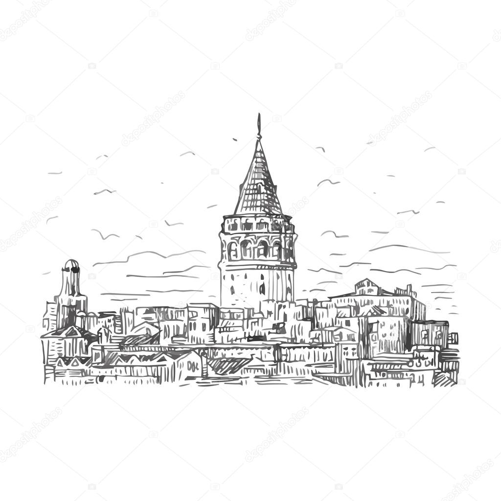 The Galata Tower, Istanbul, Turkey.
