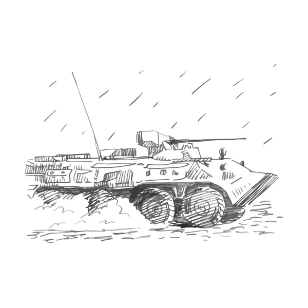 BTR ruso. Transporte blindado de personal (APC) ). — Archivo Imágenes Vectoriales