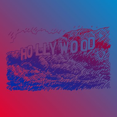 Hollywood Sign, Los Angeles, California, USA. clipart
