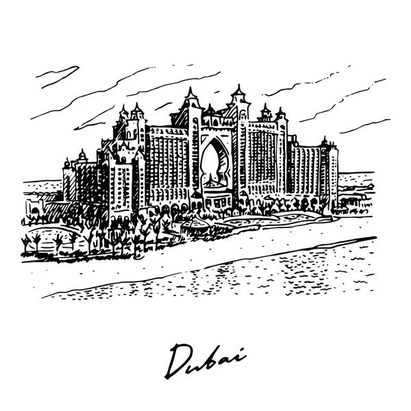 Отель Festis, The Palm, Дубай, ОАЭ . — стоковый вектор