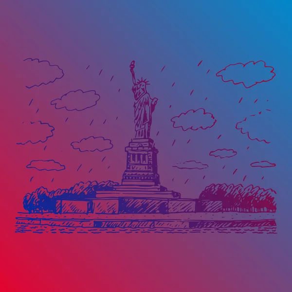 Staty av liberty, new york, usa. — Stock vektor