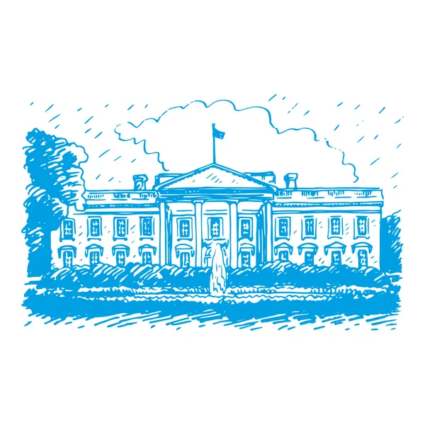 Vita huset, Washington Dc, USA. — Stock vektor