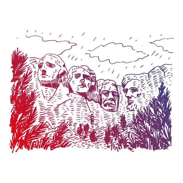 Mount Rushmore National Memorial, Dakota del Sud, Stati Uniti . — Vettoriale Stock