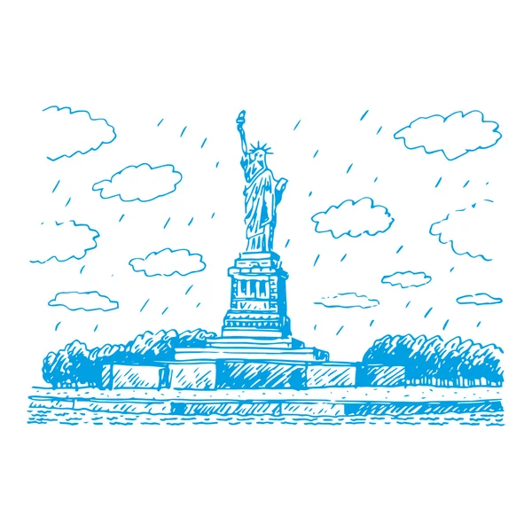 Estatua de la Libertad, Nueva York, EE.UU. . — Vector de stock