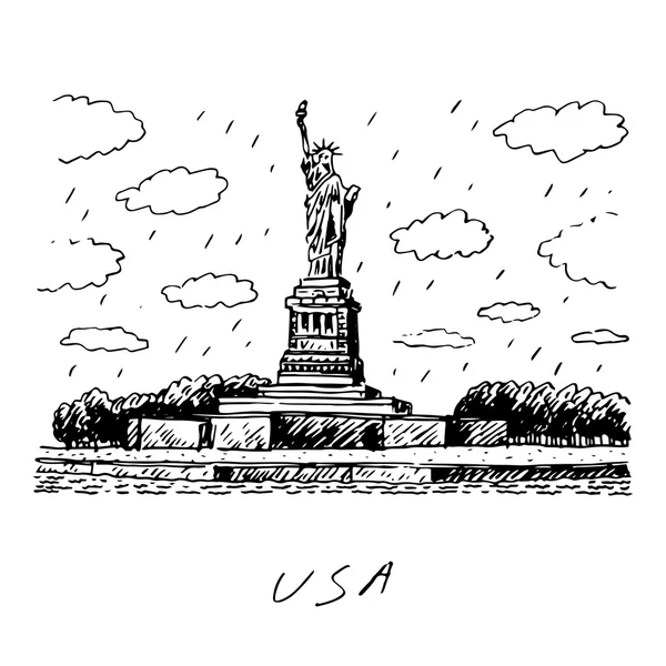 Staty av liberty, new york, usa. — Stock vektor