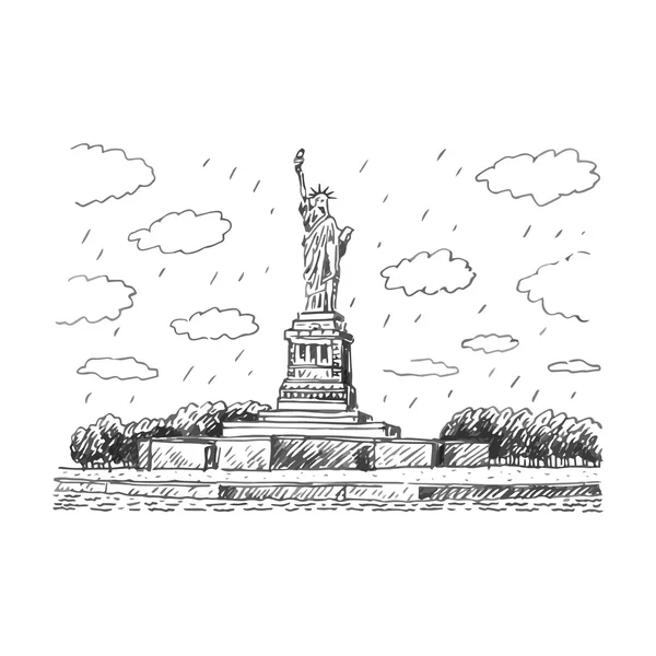 Estatua de la Libertad, Nueva York, EE.UU. . — Vector de stock