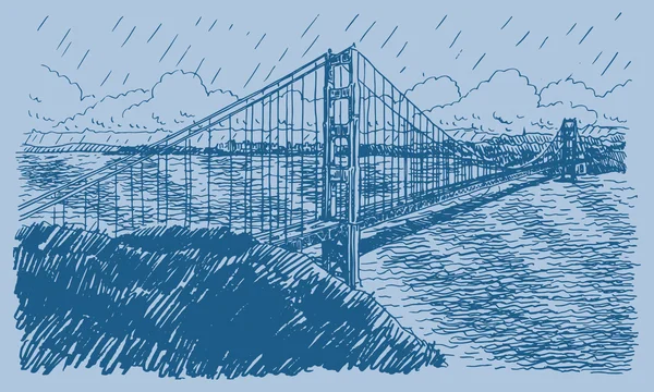 美国加利福尼亚州旧金山金门大桥. — 图库矢量图片
