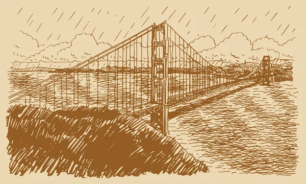 Golden gate bridge, San Francisco, California, USA. — Vettoriale Stock