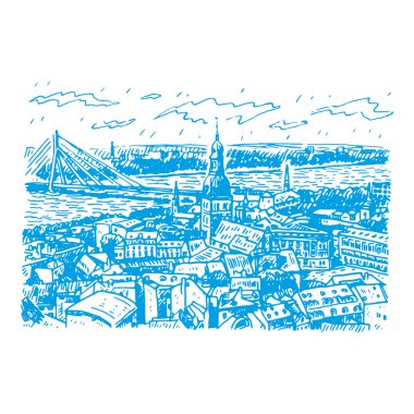 panorama görüş, riga, Letonya.