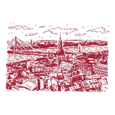 panorama görüş, riga, Letonya.