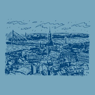 panorama görüş, riga, Letonya.