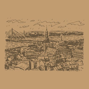 panorama görüş, riga, Letonya.