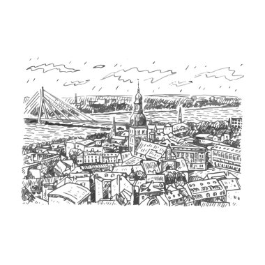 panorama görüş, riga, Letonya.