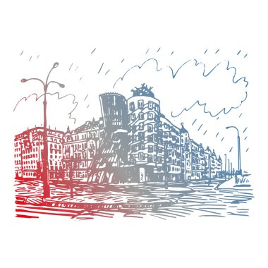 Modern Binası, dans evi olarak da bilinir. Prague, Çek Cumhuriyeti.